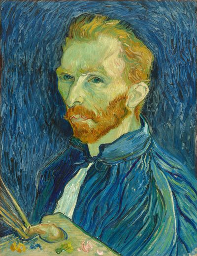 Autoportrait par Vincent van Gogh, 1889. (Collection Gallery of Art, Washington)