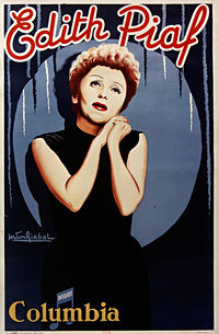 Affiche de Gaston Girbal, Édith Piaf pour la maison de disques Columbia, 1951 Droits Réservés | BnF, Estampes et photographie