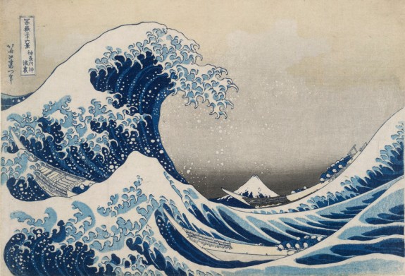Under the wave off Kanagawa (The Great Wave) from Thirty-six views of Mt Fuji. Colour woodblock, 1831. Acquired with the assistance of the Art Fund