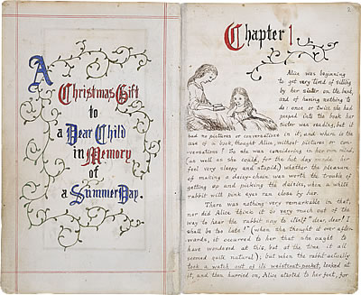 Premières pages du manuscrit original d'Alice au Pays des Merveilles © The British Library