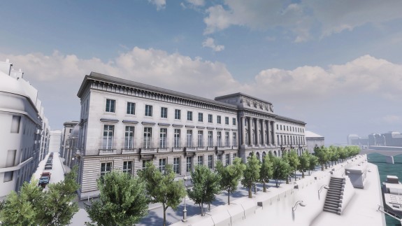 Vue 3D modélisation du bâtiment © Emissive | Monnaie de Paris