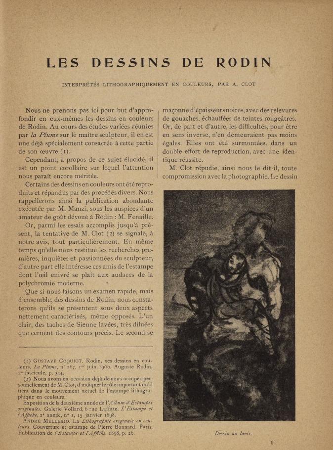 Page extraite du volume "Auguste Rodin et son Oeuvre" édité par la revue La plume (c) Musée Rodin