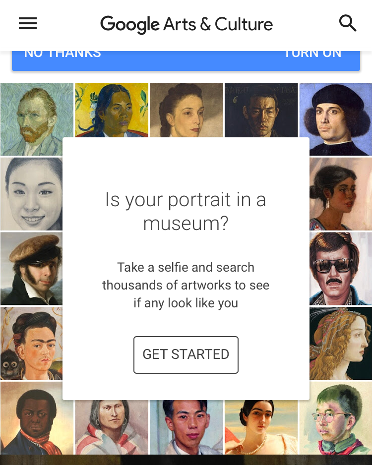 Grace reconnaissance faciale, l’application Google Arts Culture permet d’associer selfie oeuvres d’art