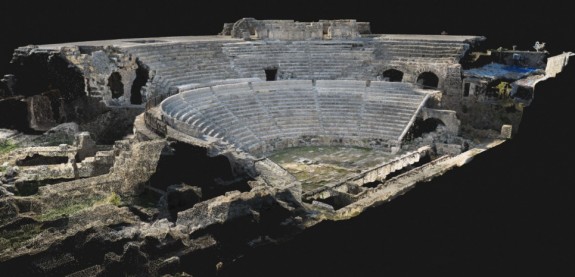 Relevé tridimensionnel du théâtre antique de Jableh (3e siècle) en Syrie (c) Iconem /  DGAM
