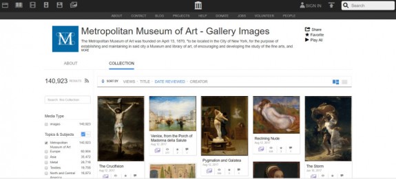 met museum internet archives site web
