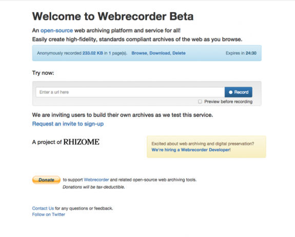 rhizome webrecorder