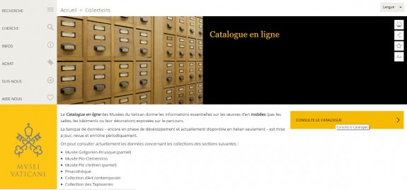 vatican museum site web collection