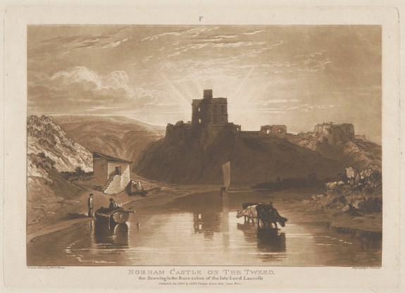 J. M. W. Turner, Norham Castle on the Tweed, 1816, etching and mezzotint, first published state, Yale Center for British Art, Paul Mellon Collection